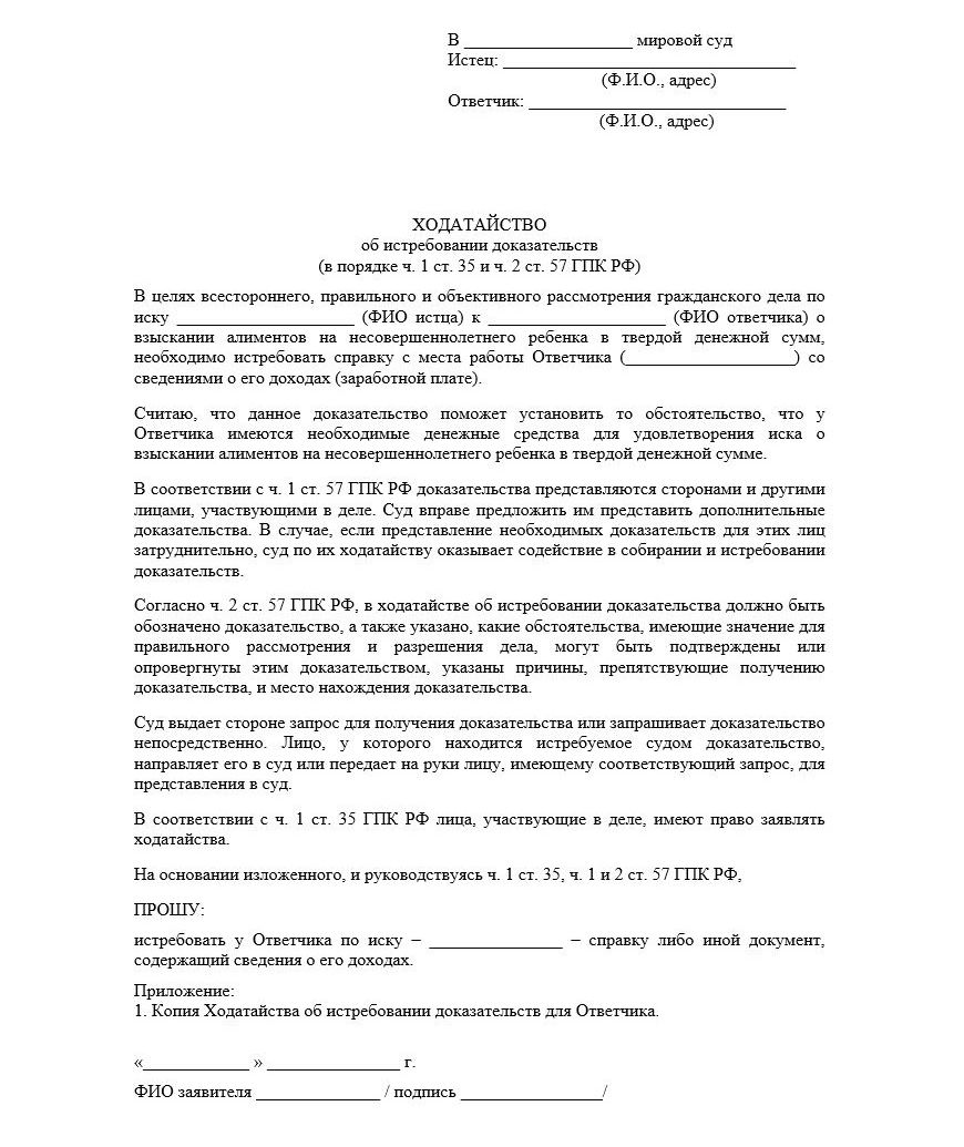 Ходатайство об истребовании документов в деле о банкротстве образец