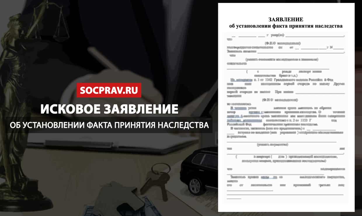 Нотариус факт принятия. Исковое заявление об установлении факта принятия наследства.